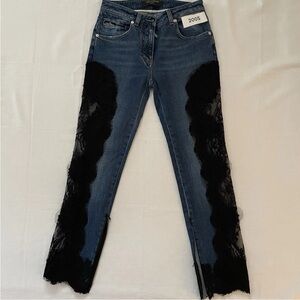 Dolce & Gabbana Kim Lace Panel Jeans IT 36 / US 0 Y2K bootcut Flare Italy